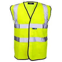 YELLOW HIGH VISIBILITY WAISTCOAT EN471 SIZE LARGE